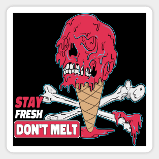 Cute Screaming Ice Cream Skull Magnet